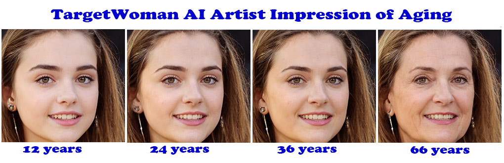 TargetWoman AI artist impression of aging in a woman